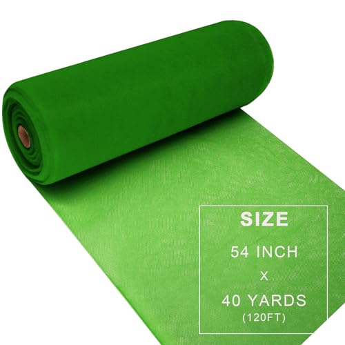 Ableme Deco Green Tulle Fabric Roll Spool Bolt (54 Inch by 40 Yards) Large Tulle Wedding Party Decoration, Tutu Skirt, Table Runner, Gift Wrapping, Bridal Shower, Soft & Drape (Emerald Green) - Image 3