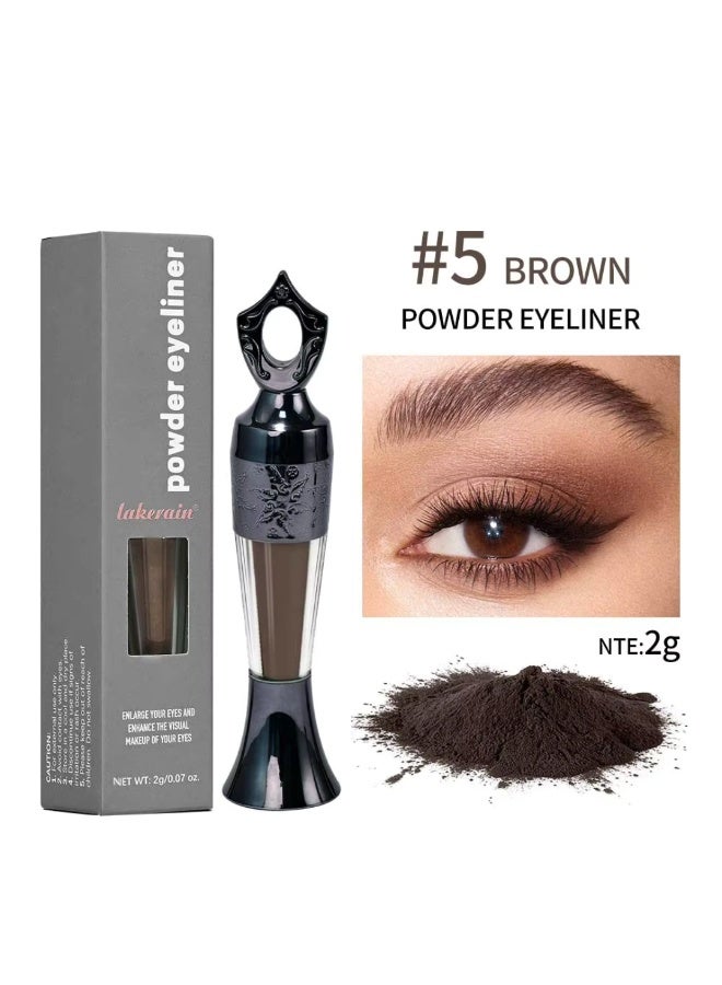 lakerain Powder Eyeliner 100% Natural Plant Formula Powder Eyeliner Easily Removed Eye Makeup Natural Eyeliner Last for All Day Long Lasting Dry Kohl Powder Eyeliner Brown 05 - Image 2