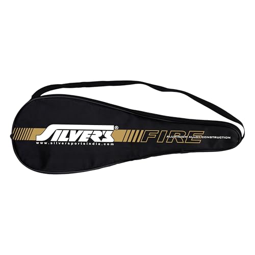 Silvers Silver's Aluminium Fire Badminton Kit (2 Racquets with Full Cover, 1 Box Shuttlecock Pack of 3) Black, Aluminium, FIRE Combo 2 with Nylon Shuttle, Black/White - Image 4