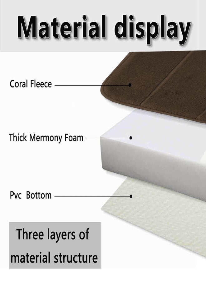 AINAHYVA Bathroom Rugs Set 3 Piece, Memory Foam Bath Rugs, Non Slip Washable Bathroom Rug Set, Extra Soft Absorbent Bath Mats with U-Shaped Toilet Rug, Coffee - Image 3