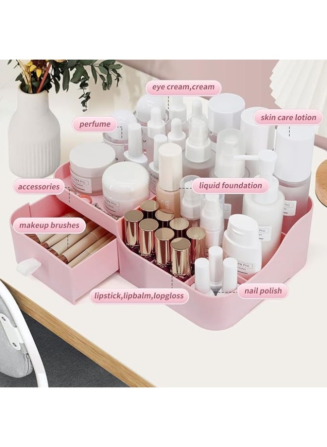 Makeup Organiser Make Up Storage, Cosmetic Organisers Make Up Storage Organizer Box - Cosmetic Storage Box Skincare Display Drawer Beauty Organizer for Bathroom Dresser Bedroom - Image 1