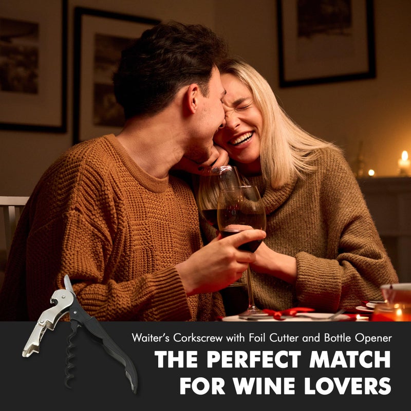 Chef Craft Select Waiters Corkscrew with Foil Cutter and Bottle Opener, 5 inches in Length, Stainless Steel/Black - Image 5