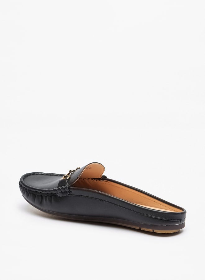 Flora Bella By Shoexpress Solid Slip-On Mules with Metal Accent  - Image 2