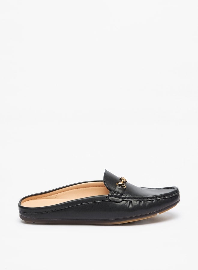 Flora Bella By Shoexpress Solid Slip-On Mules with Metal Accent  - Image 3