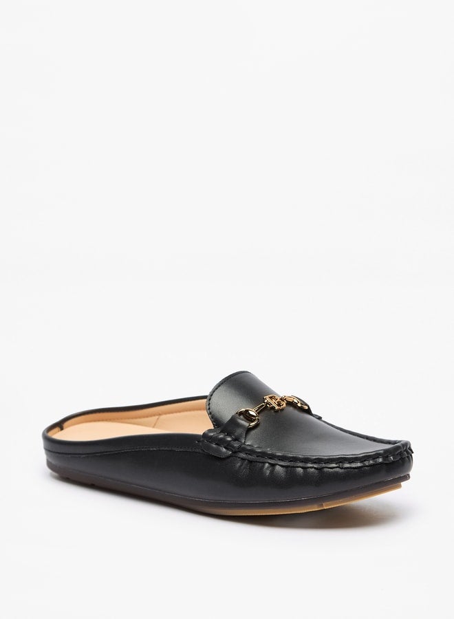 Flora Bella By Shoexpress Solid Slip-On Mules with Metal Accent  - Image 1