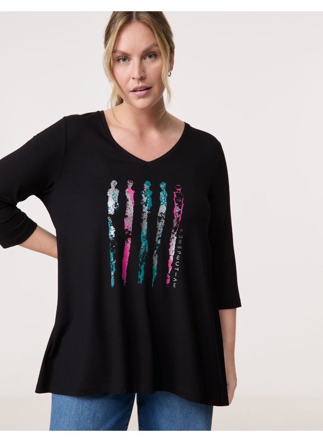 Samoon Flared 3/4-Length T-Shirt  - Image 3