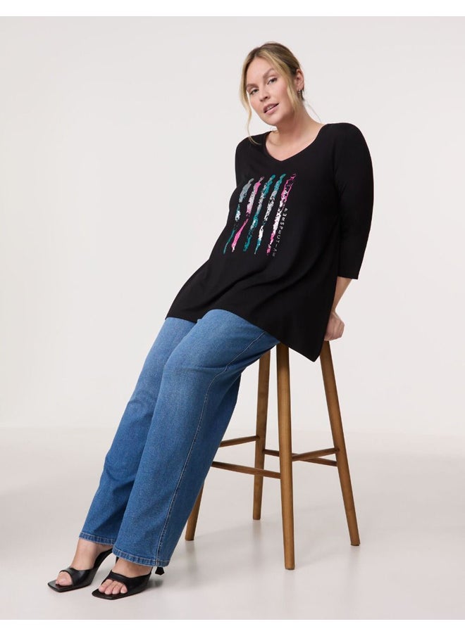 Samoon Flared 3/4-Length T-Shirt  - Image 2