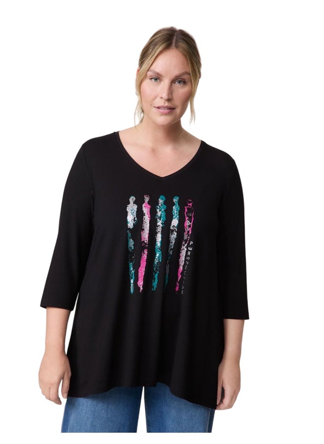 Samoon Flared 3/4-Length T-Shirt  - Image 1