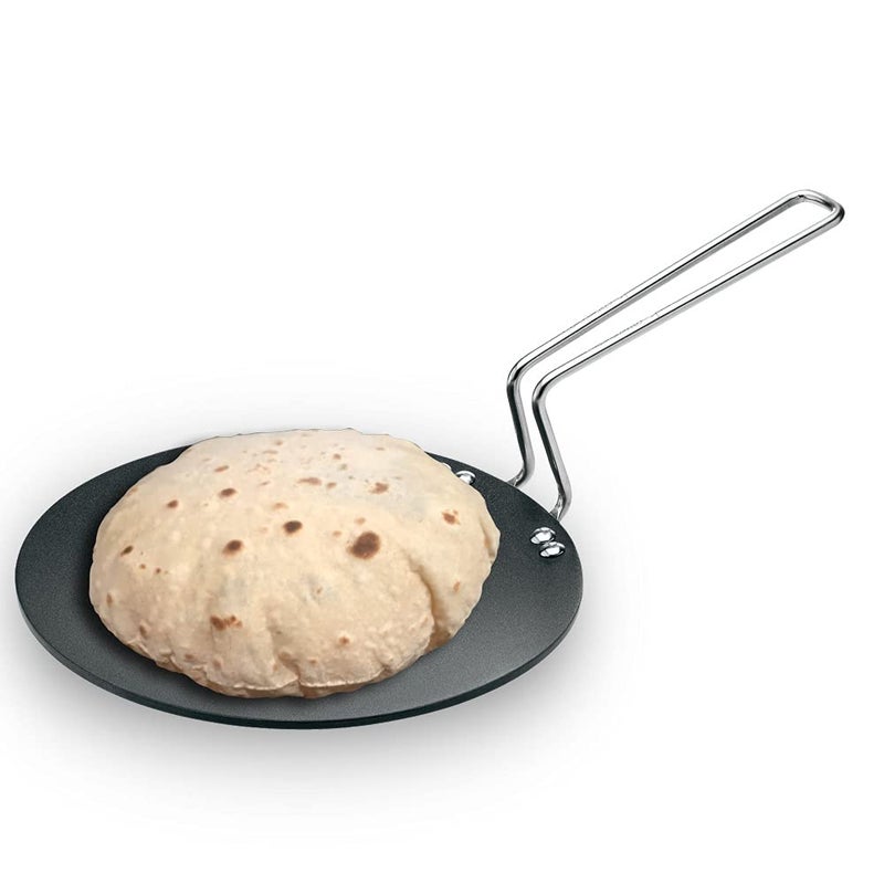 Hawkins Futura 22 cm Tava Non Stick Tawa with Stainless Steel Handle Black NT22