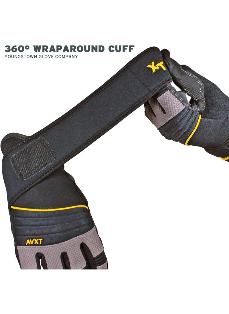 Youngstown Glove Company Youngstown Glove Anti-Vibe XT Vibration Dampening Mechanic Work Gloves For Men - Durable, Washable, Anti-Slip Palms - Dark Gray  - Image 2