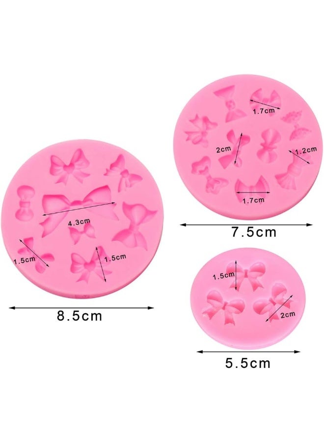 Pengxiaomei 3 Pack Bows Silicone Mould, Bow Fondant Sugar Mould Craft Molds for Birthday Wedding Party DIY Cake Decorating Mold - Image 3