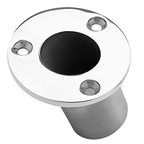 TaylorMade Taylor Made Flush-Mount Boat Flag Pole Socket, 60-Degree Angle, Fits 1-1/4" Diameter Poles, T316 Polished Stainless Steel, Fits Gunwale, Deck, Pontoon, Marina - 967 - Image 4
