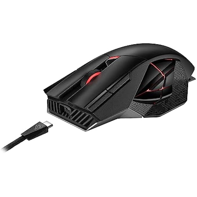 ROG SPATHA X WIRELESS GAMING MOUSE, 2.4 GHZ / WIRED USB, 19,000 DPI OPTICAL SENSOR, 12 PROGRAMMABLE BUTTONS, RGB, SWAPPABLE SWITCH DESIGN, MICRO SWITCHES, MAGNETIC CHARGING STAND, BLACK - Image 3