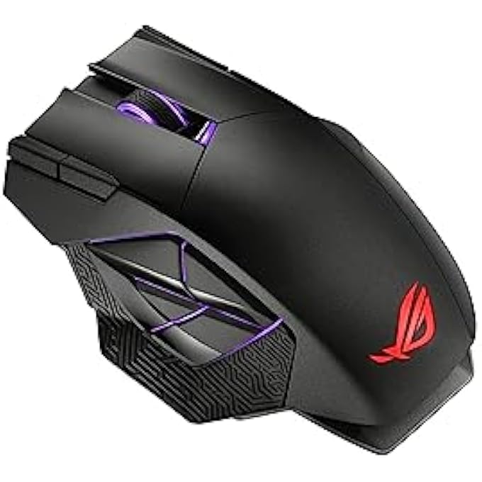 ROG SPATHA X WIRELESS GAMING MOUSE, 2.4 GHZ / WIRED USB, 19,000 DPI OPTICAL SENSOR, 12 PROGRAMMABLE BUTTONS, RGB, SWAPPABLE SWITCH DESIGN, MICRO SWITCHES, MAGNETIC CHARGING STAND, BLACK - Image 1