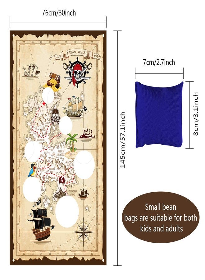 Blulu Pirate Bean Bag Toss Game with 3 Bean Bags for Kids' Halloween Pirate Theme Party Decorations - Image 2