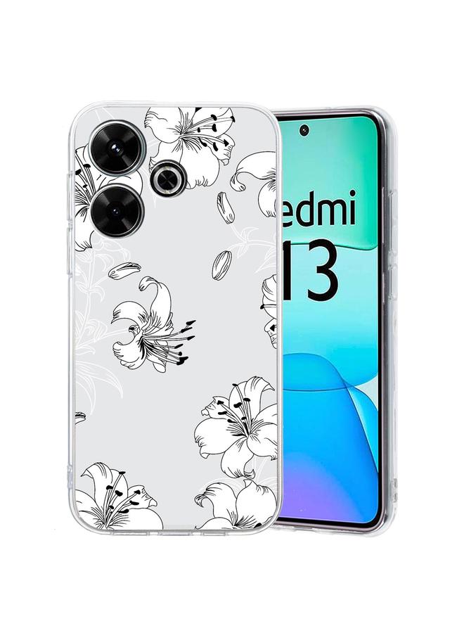 The Bros Case For Xiaomi Redmi 13 4G Colored Drawing Pattern Transparent TPU Phone Case