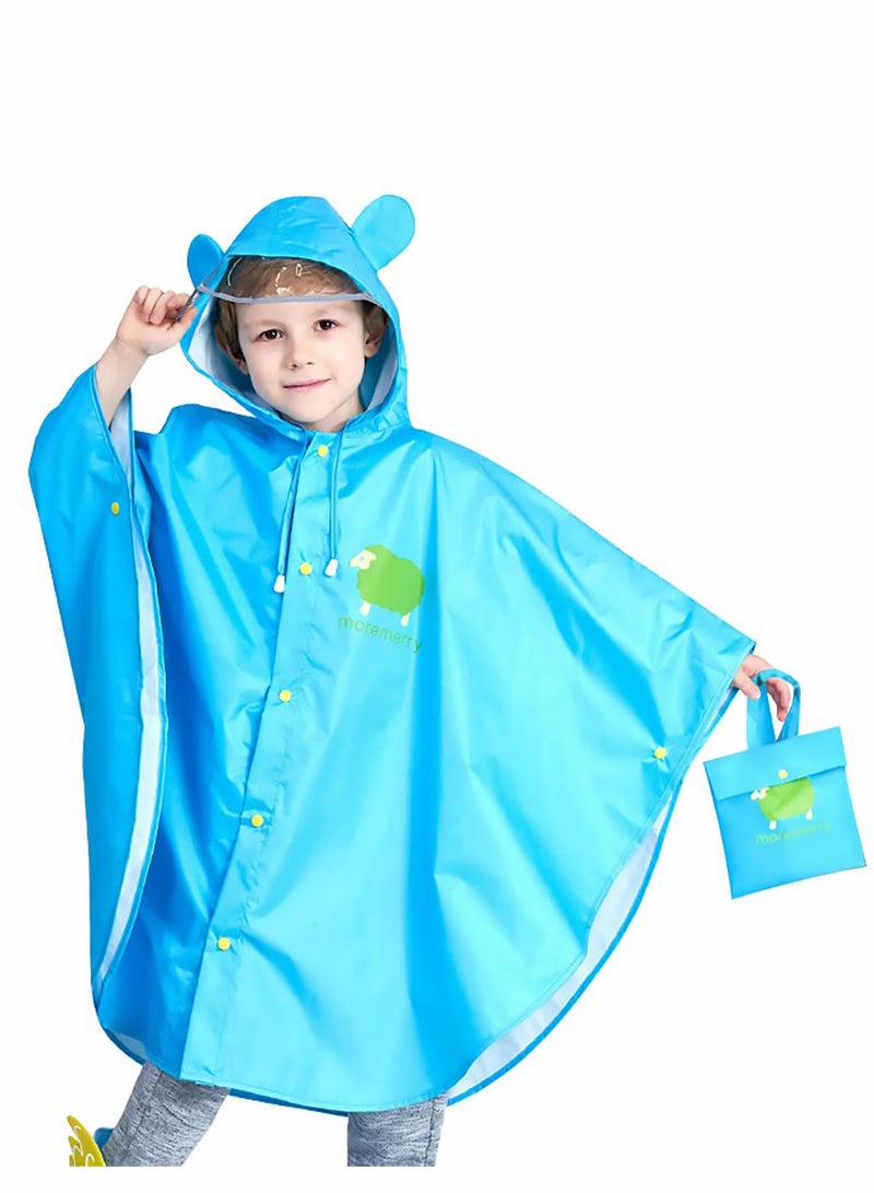 Generic Kids Rain Poncho, Cartoon Hooded Raincoat Jacket Lightweight Schoolbag Waterproof Hoodie Rain Coat Toddler Baby Boys Girls Rain Cape for Sports Riding Camping Traveling Outdoors  - Image 1