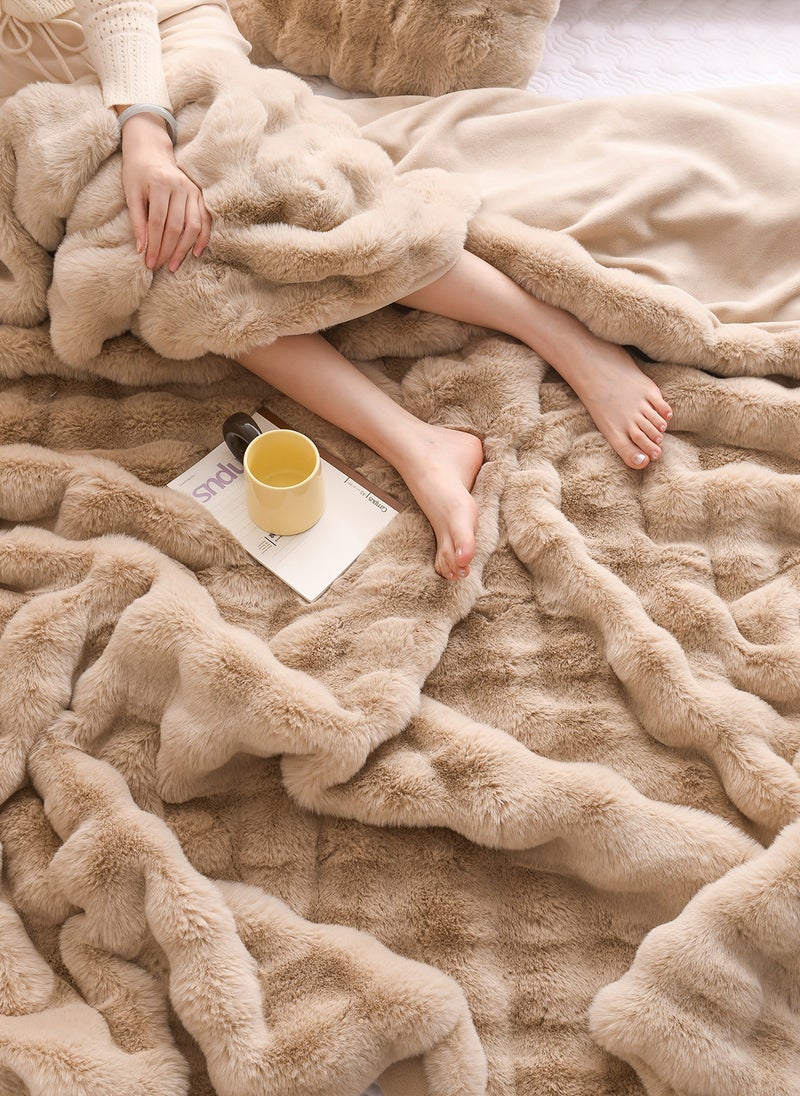 Sharpdo - Winter Blanket,Thickened Double-Sided Plush Blanket,Bedroom Throw Blanket,Soft Warm Rabbit Fleece Throw Blanket - Image 1