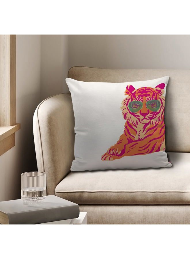 Nvotell Preppy Tiger Pillow Covers - Preppy Tiger Pillow Cases, Preppy Tiger Throw Pillow Covers 18x18, Pink and Orange Throw Pillow Covers - Image 2
