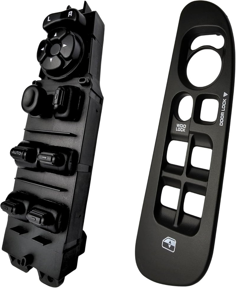 SWITCHDOCTOR Window Master Switch & Bezel Set for 2002, 2003, 2004, 2005, 2006, 2007, 2008 Dodge Ram (Quad Cab, Crew) (Black Bezel) - Image 1