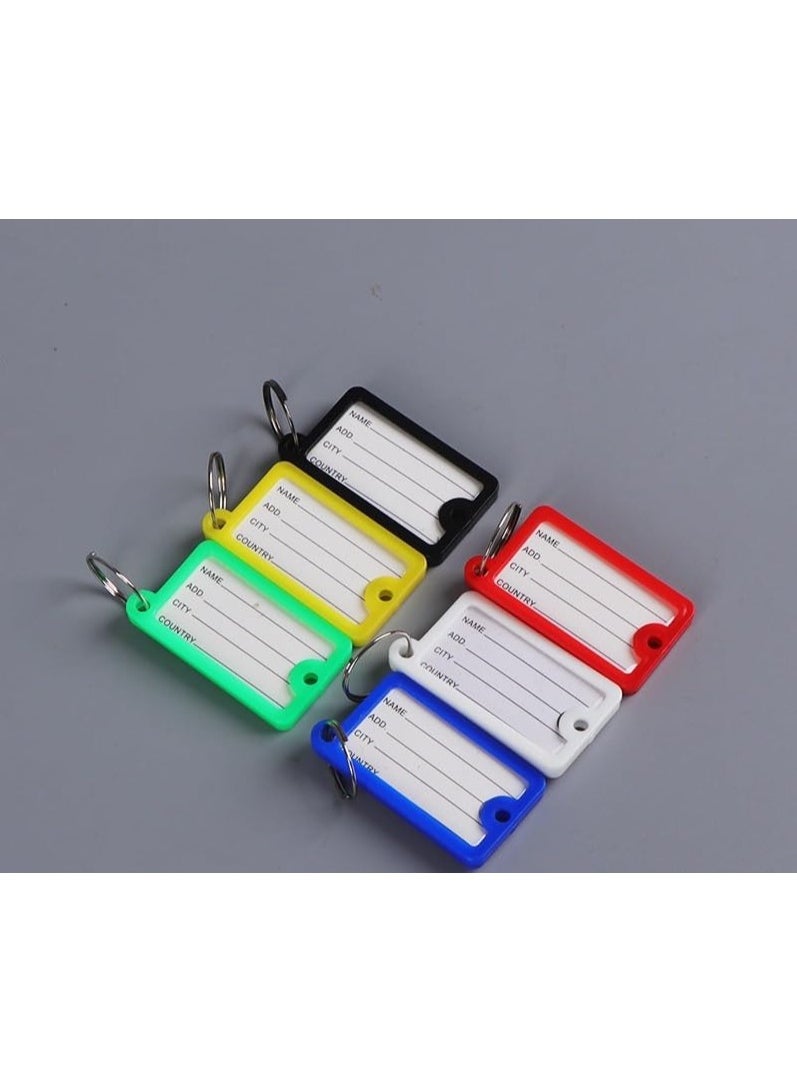 Rubik Large Plastic Key Tags with Labels 30pcs Pack, Durable Key Rings with Labels For Keys Identification, Luggage, Hotels (Black)  - Image 2