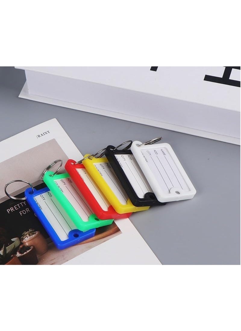 Rubik Large Plastic Key Tags with Labels 30pcs Pack, Durable Key Rings with Labels For Keys Identification, Luggage, Hotels (Black)  - Image 3