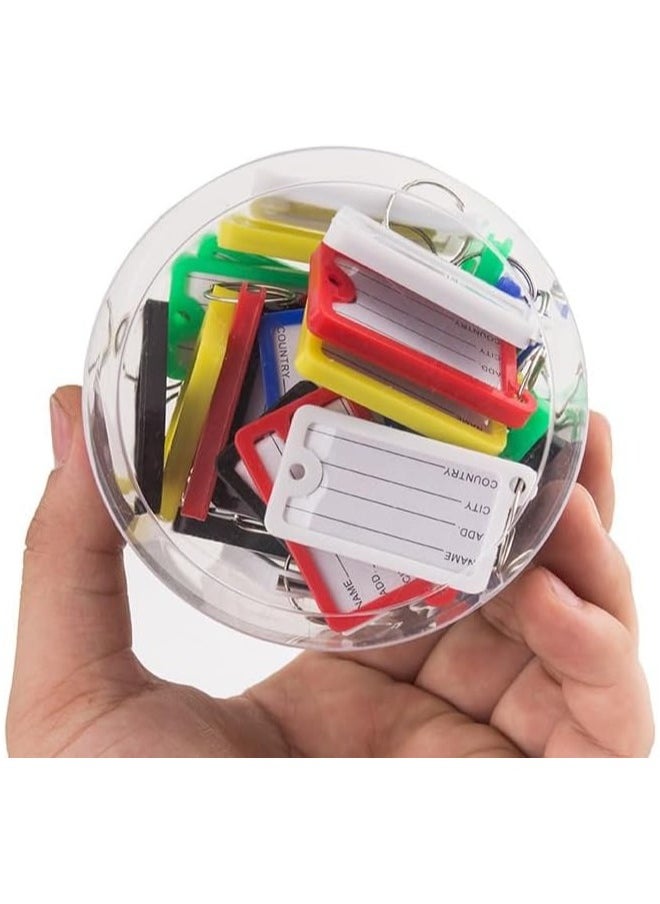 Rubik Large Plastic Key Tags with Labels 30pcs Pack, Durable Key Rings with Labels For Keys Identification, Luggage, Hotels (Black)  - Image 4