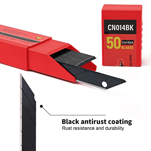 Gomake 9mm Utility Knife Replacement Blades,30 Degree Snap Off Carbon Steel Blades for Retractable Cutting Knives, Hobby, Craft Knife, Box Cutter 100PCS-Black - Image 3