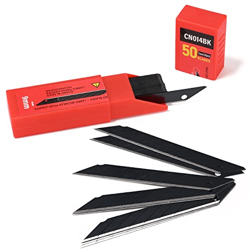Gomake 9mm Utility Knife Replacement Blades,30 Degree Snap Off Carbon Steel Blades for Retractable Cutting Knives, Hobby, Craft Knife, Box Cutter 100PCS-Black - Image 2