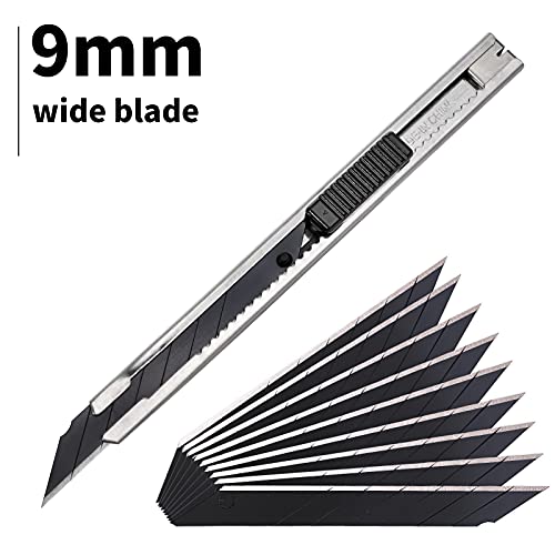 Gomake 9mm Utility Knife Replacement Blades,30 Degree Snap Off Carbon Steel Blades for Retractable Cutting Knives, Hobby, Craft Knife, Box Cutter 100PCS-Black - Image 5