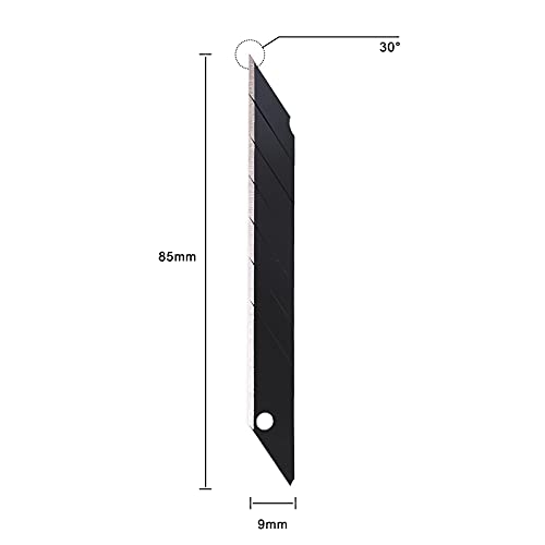 Gomake 9mm Utility Knife Replacement Blades,30 Degree Snap Off Carbon Steel Blades for Retractable Cutting Knives, Hobby, Craft Knife, Box Cutter 100PCS-Black - Image 4