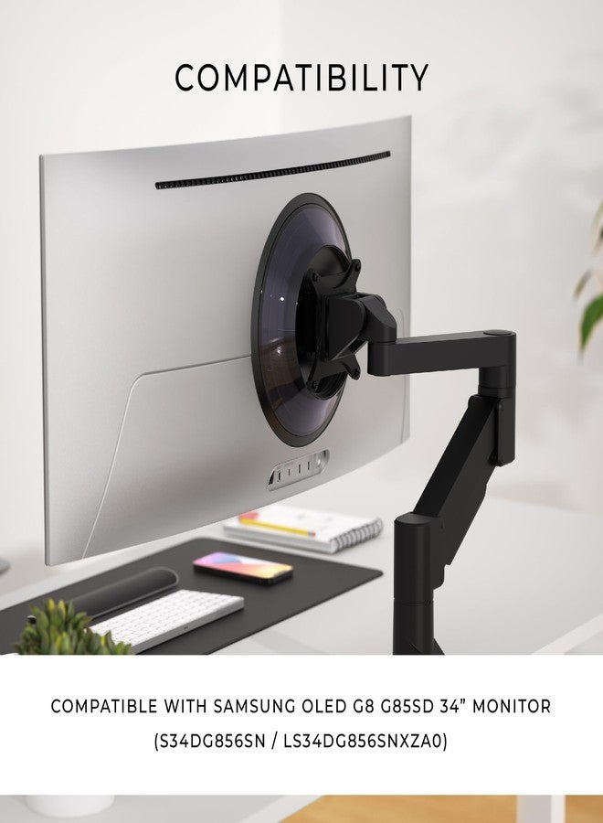 هيومان سينتريك محول تثبيت VESA من HumanCentric متوافق مع شاشات Samsung Odyssey OLED G8 S34BG850SN وS34DG856SN، يعمل مع شاشات G8 مقاس 34 بوصة، يُثبت على ذراع شاشة بنمط 100x100 مم - Image 2