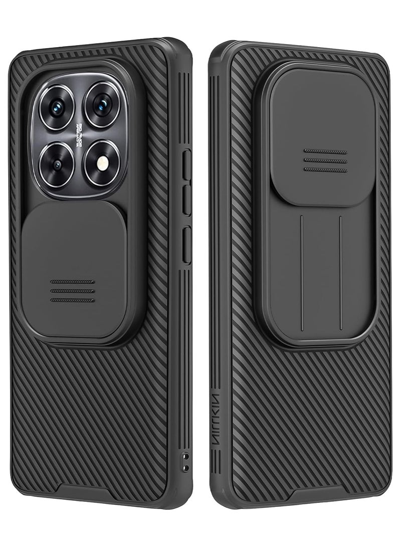 For Xiaomi Redmi Note 14 Pro+ 5G Case, Camera Lens Protection Slide Cover, TPU+PC Shockproof Bumper Back Cover, Anti-Fingerprint Mobile Phone Case, 14 Pro+ Slim Fit Protective Casing - Image 1