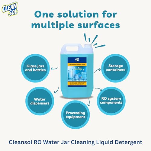 Cleansol RO Water Jar Cleaning Liquid Detergent | Deep Clean for Plastic & Steel Containers | Removes Oil, Grease & Deposits | Residue-Free & Safe for Water Storage - 5 Ltr - Image 4