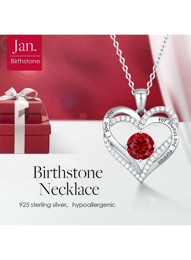 CDE Chrismas Gifts For Women, Forever Love Heart Necklaces For Women, Wedding Anniversary, Birthday Gift For Wife, S925 Silver Jewelry With Birthstone Pendant, Ideal Valentine'S Gifts For Her - Image 3