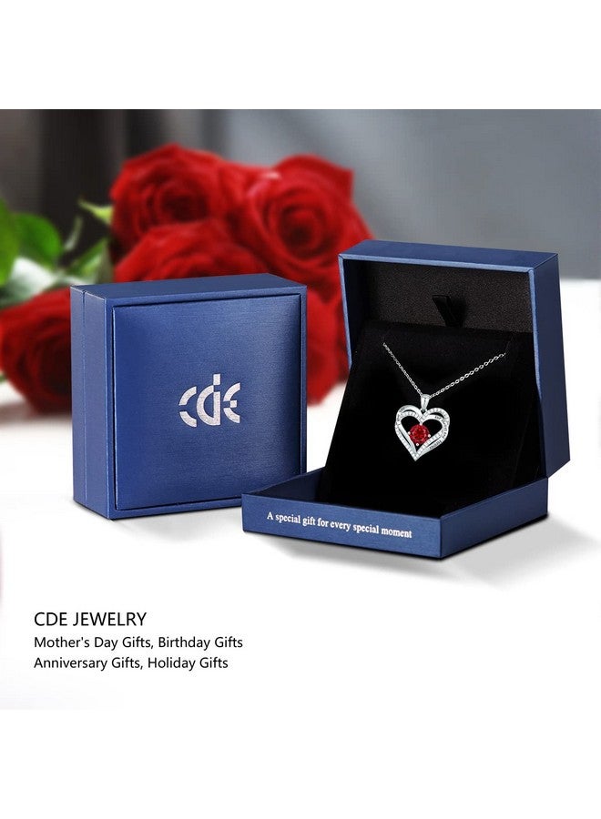 CDE Chrismas Gifts For Women, Forever Love Heart Necklaces For Women, Wedding Anniversary, Birthday Gift For Wife, S925 Silver Jewelry With Birthstone Pendant, Ideal Valentine'S Gifts For Her - Image 4