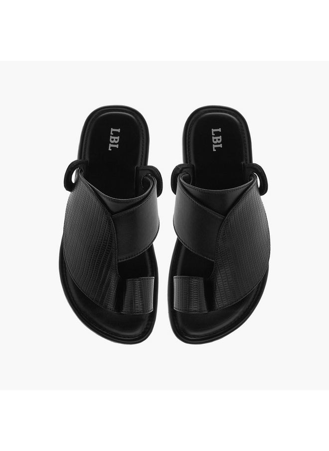 LBL by Shoexpress Boys Textured Slip-On Arabic Sandals with Toe Loop Detail  - Image 1