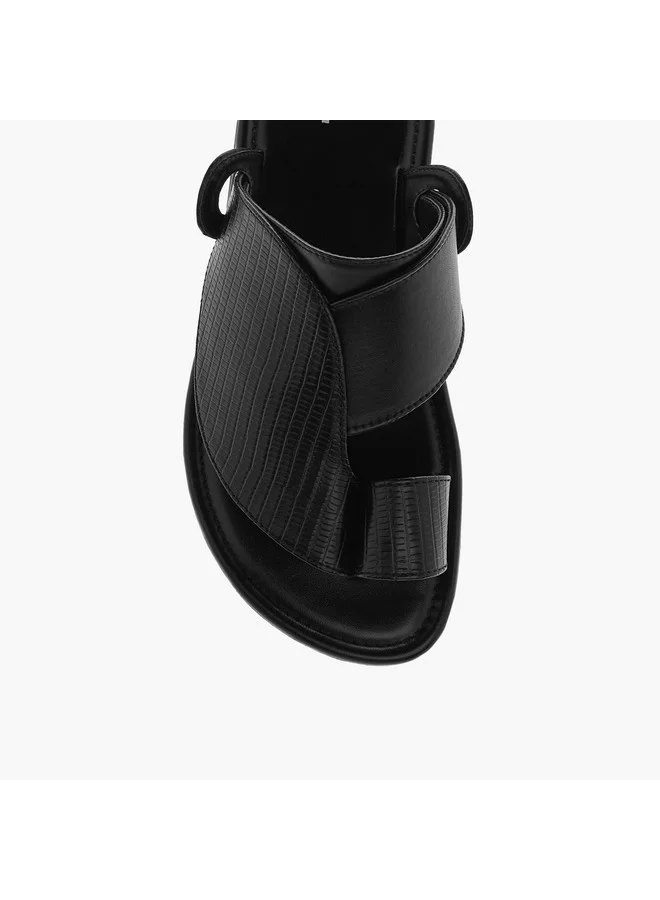 LBL by Shoexpress Boys Textured Slip-On Arabic Sandals with Toe Loop Detail