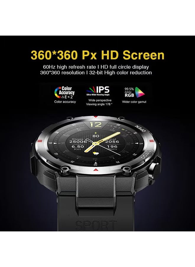 AOLON Tetra R2 Smart Watch Original 100 exercise modes Men Sports Fitness Tracker Bluetooth Call Black - Image 5