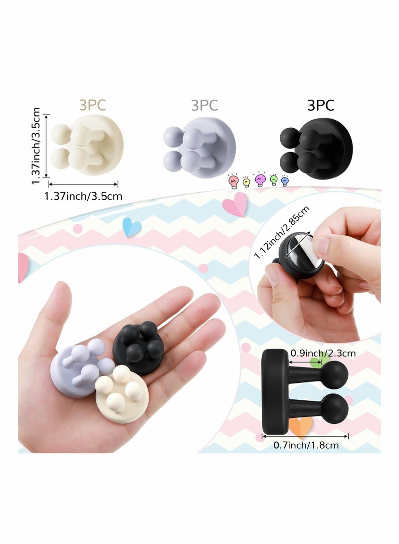 9 Pieces Adhesive Plug Hooks Cable Utility Hook Stick on Wall Door Silicone Waterproof and Oilproof Towel Key Self Holder for Hanging Kitchen Bathroom Home Office - Image 2