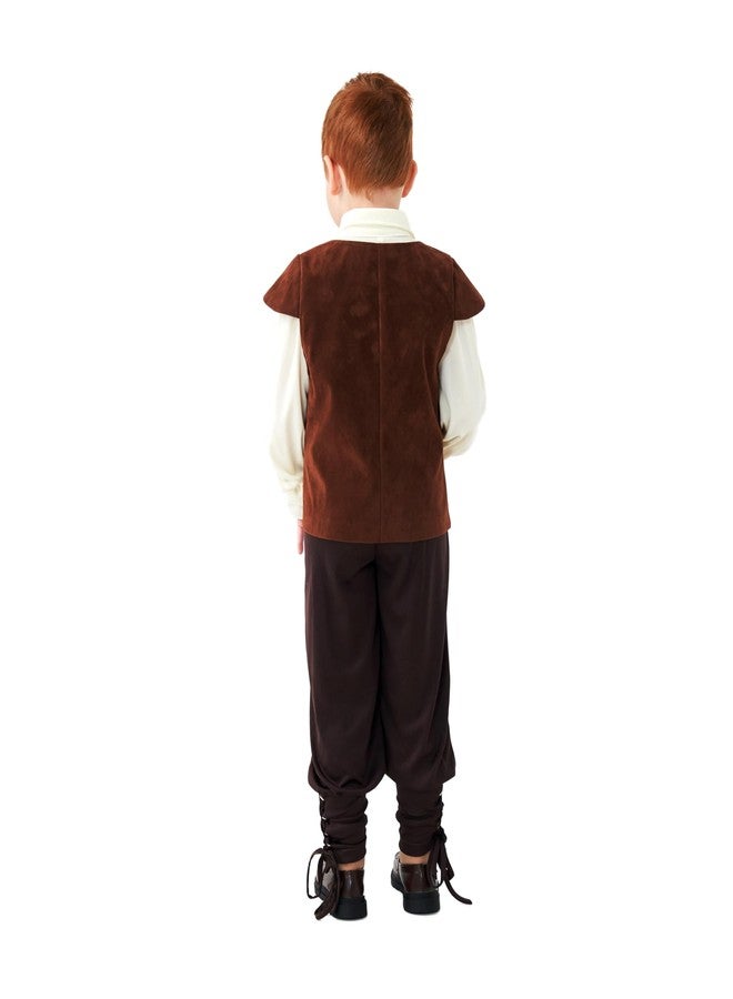 GRAJTCIN Medieval Renaissance Faire Costume Pirate Vest for Boys Lace-up Steampunk Gothic Waistcoat Viking Tunic Vest Brown S - Image 5