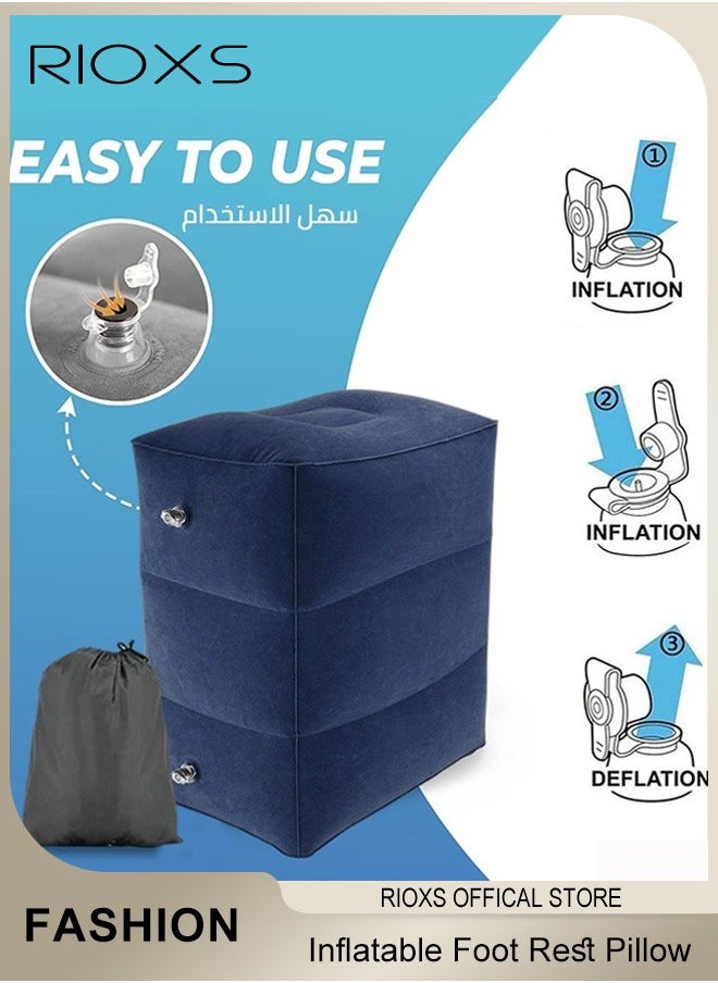 RIOXS - Inflatable Travel Foot Rest Pillow Kids Airplane Bed Adjustable Height Leg Pillow Make a Flat Bed for Kids and Toddlers Great for Airplane Train Car - Image 1