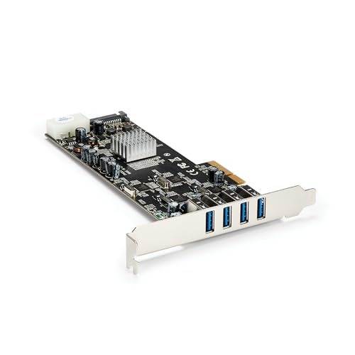 Startech.com StarTechcom 4 Port USB 30 PCIe Card w 4 Dedicated 5Gbps Channels USB 32 Gen 1 UASP SATA LP4 Power PCI Express Adapter Card PEXUSB3S44V - Image 1