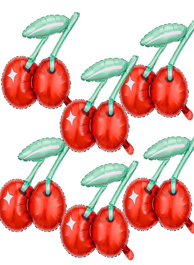 KHC-KHF Cherry-Balloons Summer-Birthday-Balloon 6PCS 20inch Red Fruit Cherry Themed Balloons Happy Birthday Party Decorations Wedding Baby Shower Supply - Image 1
