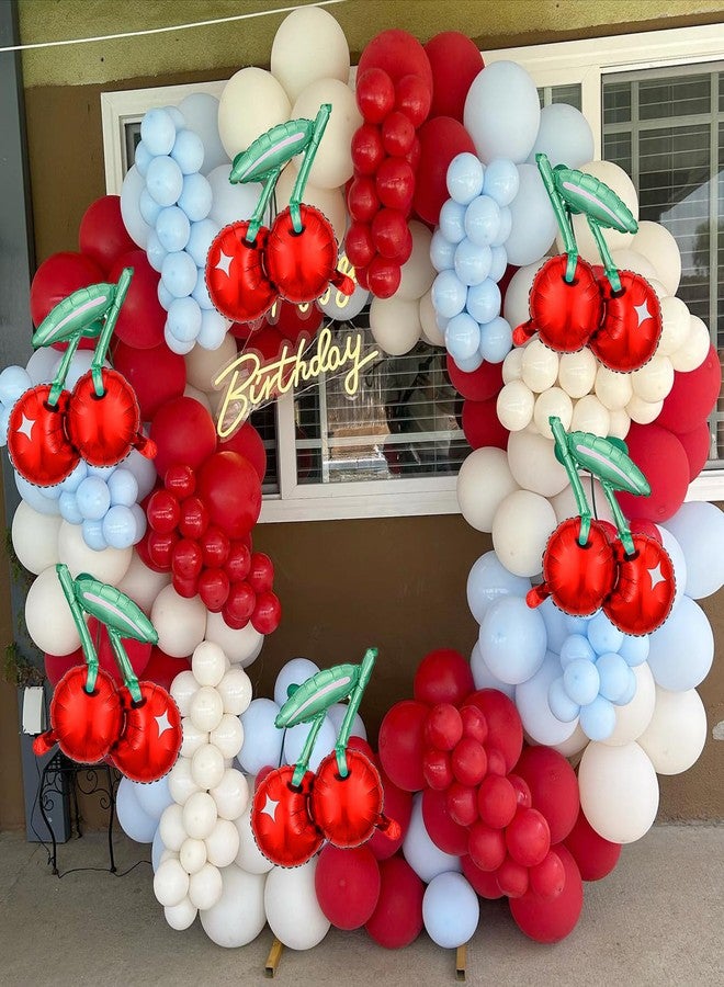 KHC-KHF Cherry-Balloons Summer-Birthday-Balloon 6PCS 20inch Red Fruit Cherry Themed Balloons Happy Birthday Party Decorations Wedding Baby Shower Supply - Image 4