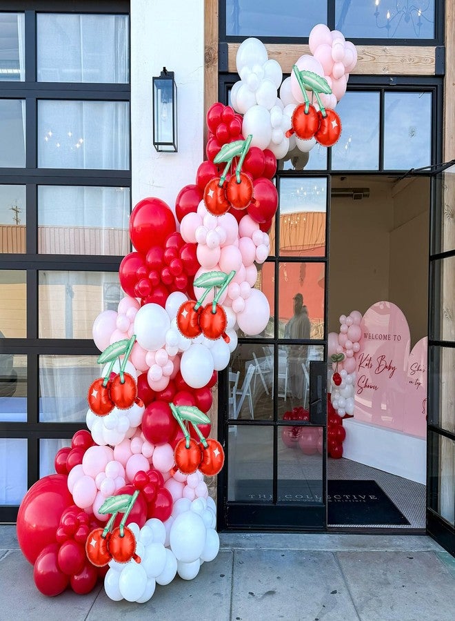 KHC-KHF Cherry-Balloons Summer-Birthday-Balloon 6PCS 20inch Red Fruit Cherry Themed Balloons Happy Birthday Party Decorations Wedding Baby Shower Supply - Image 2