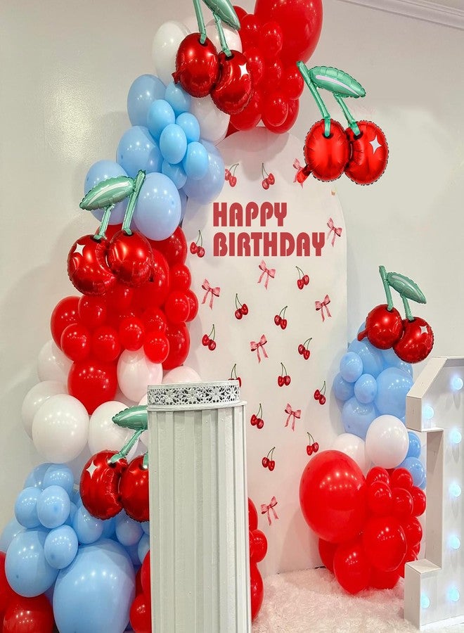 KHC-KHF Cherry-Balloons Summer-Birthday-Balloon 6PCS 20inch Red Fruit Cherry Themed Balloons Happy Birthday Party Decorations Wedding Baby Shower Supply - Image 5