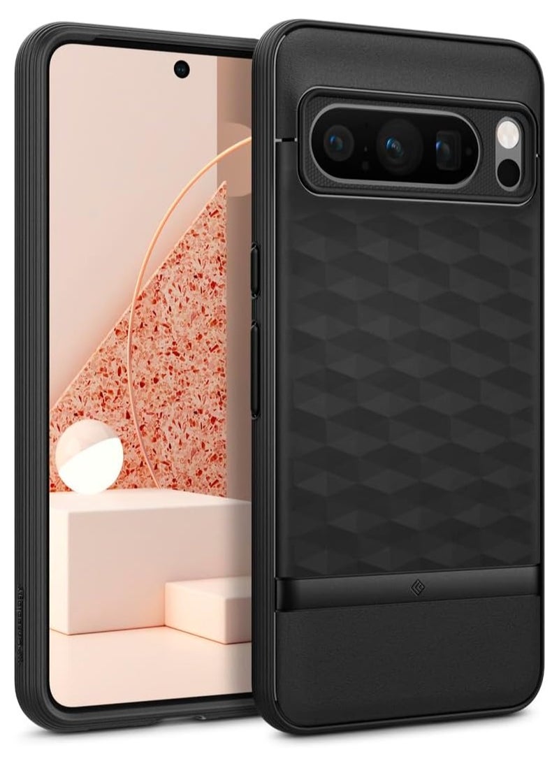 Caseology - Caseology Parallax Pixel 8 Pro [Grade Drop Tested] TPU Case for Google Pixel 8 Pro case 5G, 3D Pattern (2023) - Matte Black - Image 1