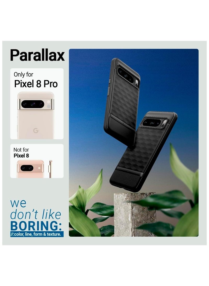 Caseology - Caseology Parallax Pixel 8 Pro [Grade Drop Tested] TPU Case for Google Pixel 8 Pro case 5G, 3D Pattern (2023) - Matte Black - Image 1