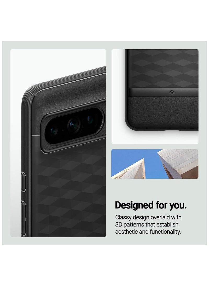 Caseology - Caseology Parallax Pixel 8 Pro [Grade Drop Tested] TPU Case for Google Pixel 8 Pro case 5G, 3D Pattern (2023) - Matte Black - Image 1